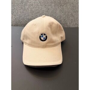 BMW Mens Baseball Cap Hat Lifestyle Embroidered Logo Adjustable Tan Recycled